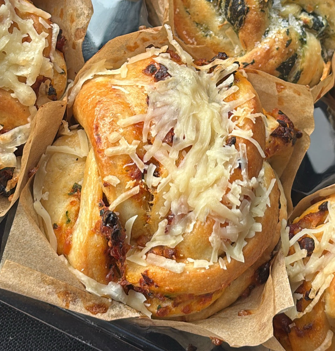 Tomato Basil and Mozzarella Knots